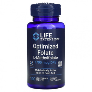 Life Extension, Optimized Folate L-Methylfolate 1700 мг, 100 табл (100 порций)