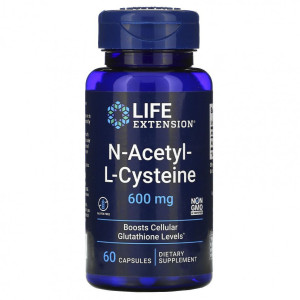 Life Extension, N-Acetyl L-Cystein 600 мг, 60 капс (60 порций)