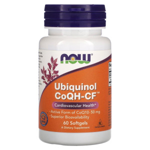 NOW, Ubiquinol CoQH-CF, 60 капс (60 порций)
