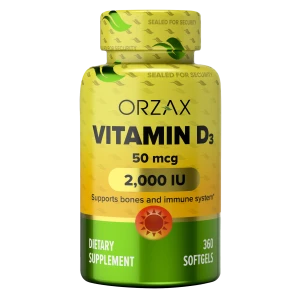 ORZAX, Vitamin D3 2000 МЕ, 360 капс (360 порций)