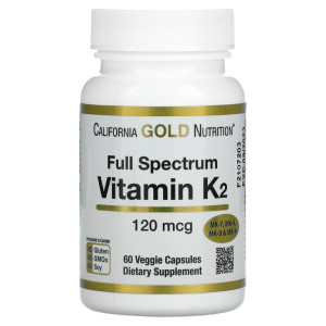 California Gold Nutrition, K2 120 мкг, 60 капс (60 порций)