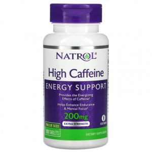 NATROL, High Caffeine, 200 мг, 100 табл