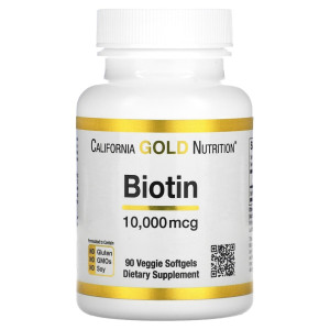 California Gold Nutrition, Biotin 10000 мкг, 90 капс (90 порций)