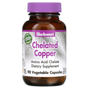 Bluebonnet, Chelated Copper, 90 капс (90 порций)