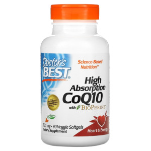 Doctor's Best, High Absorption CoQ10 with BioPerine 300 мг, 90 капс (90 порций)