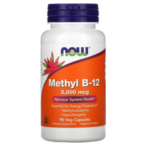 NOW, Methyl B-12 5000 мкг, 90 капс (90 порций)