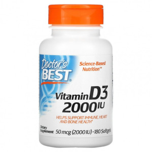 Doctor's Best, Vitamin D3 2000 МЕ, 180 капс (180 порций)