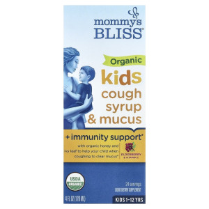 Mommy's Bliss, Kids Organic Cough Syrup & Mucus + Immunity Support,120 мл