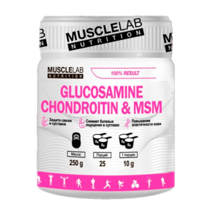 MUSCLELAB, Glucosamine Chondroitin MSM, 250 г (25 порций)