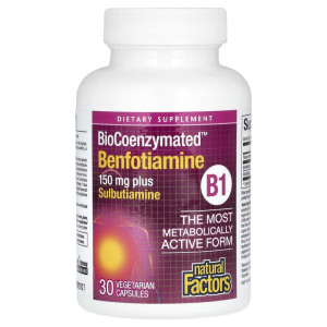 Natural Factors, Bio Coenzyme Benfotiamine, 30 капс (30 порций)