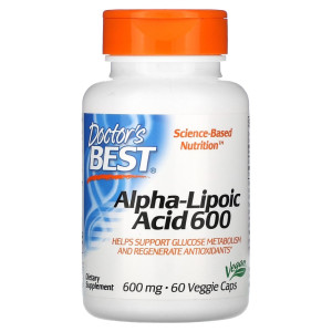 Doctor's Best, Alpha Lipoic Acid 600 мг, 60 капс (60 порций)