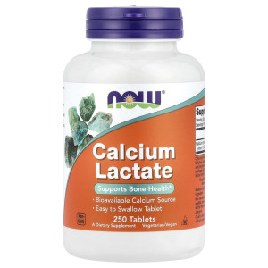 NOW, Calcium Lactate, 250 табл (83 порции)