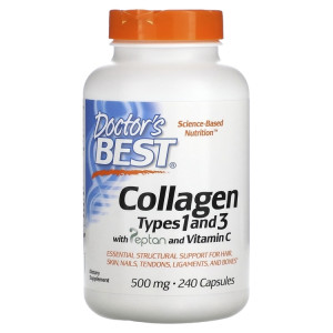 Doctor's Best, Collagen 500 мг, 240 капс (60 порций)