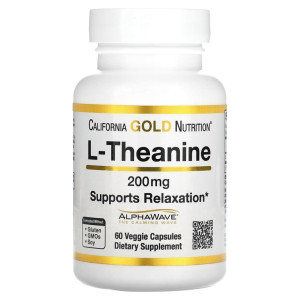 California Gold Nutrition, L-Theanine 200 мг, 60 капс (60 порций)