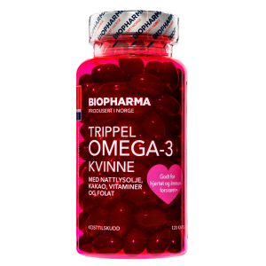 Biopharma, Trippel Omega-3 Kvinne, 120 софтгель (60 порций)