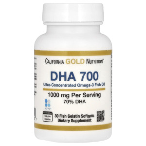 California Gold Nutrition, DHA 700, 30 софтгель (30 порций)