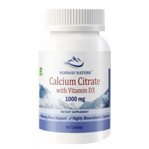 Norway Nature, Calcium Citrate + D3, 90 табл (30 порций)