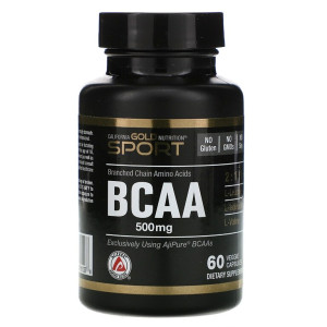 California Gold Nutrition, BCAA 500 мг, 60 капс (60 порций)