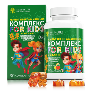 TREE OF LIFE, Мультивитаминный комплекс с холином, 30 капс, вкус
