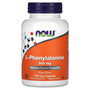 NOW, L-Phenylalanine 500 мг, 120 капс (120 порций)